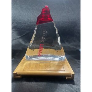 Evian 2005 Limited Edition Mountain Glass Water Bottle Red Cap Collectible 750ml